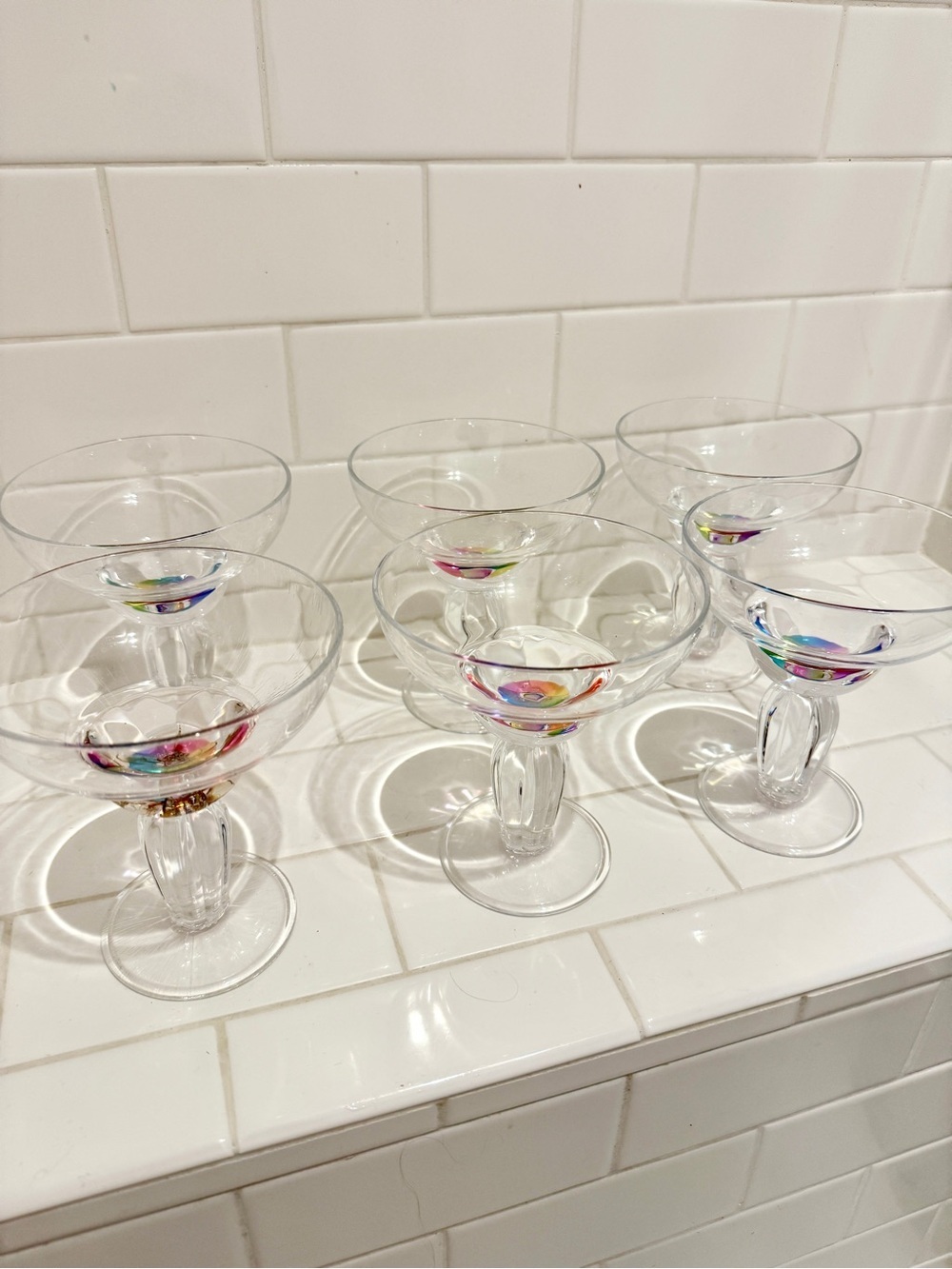 Iridescent Acrylic Coupe Glasses (Set of 6)